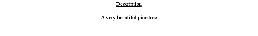 Text Box: DescriptionA very beautiful pine tree 